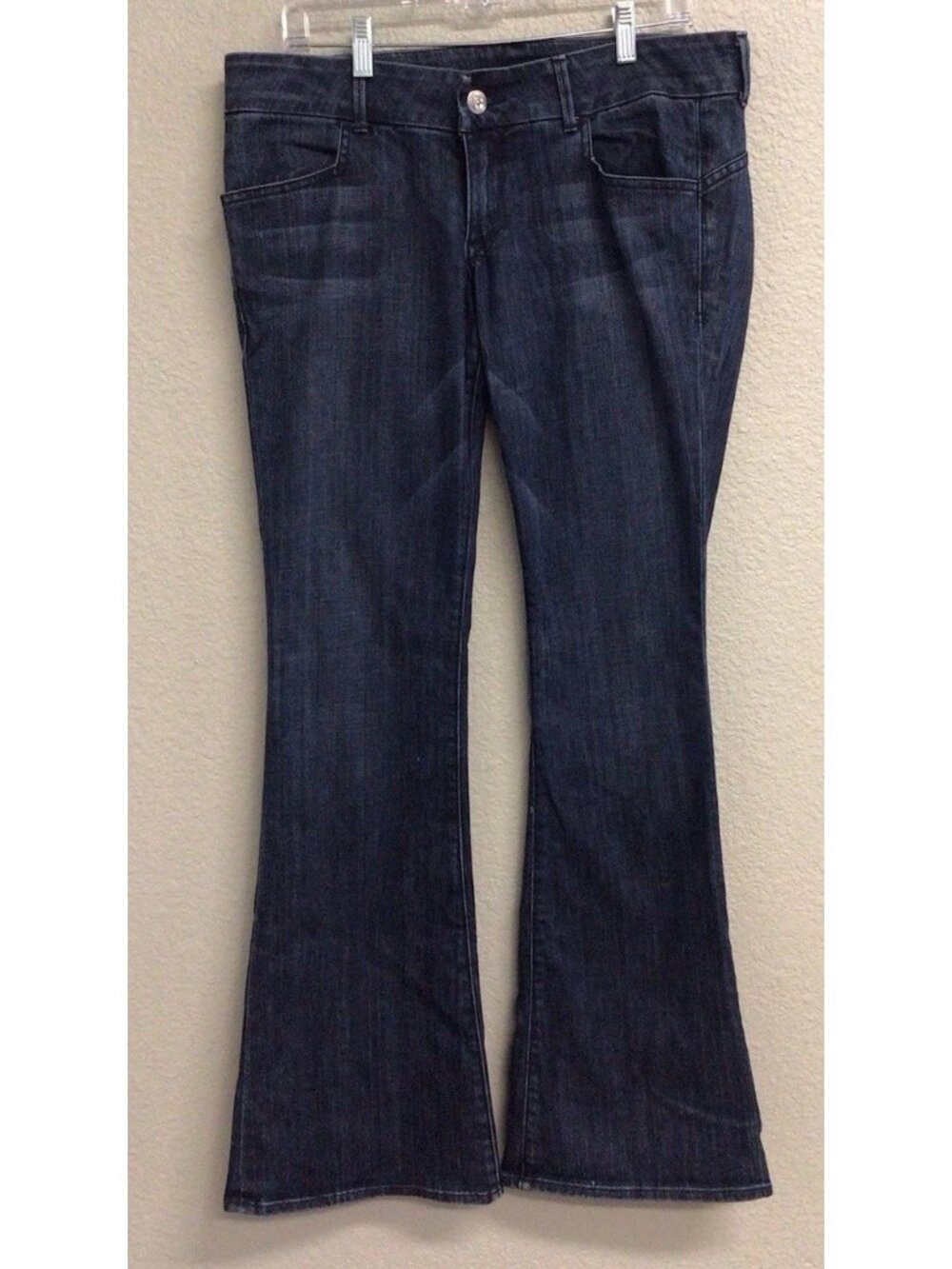 Peoples Liberation Jeans Sz 30 Mary Trouser Flare Dark Wash Star Pocket USA Y2K